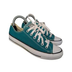 Converse Unisex Shoes, Green All Star Chucks Low Top Sneakers, Sz Mens 5/Wmns 7